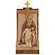 Vía Crucis 14 estaciones 40 x 20 cm madera Valgardena con pátina s17