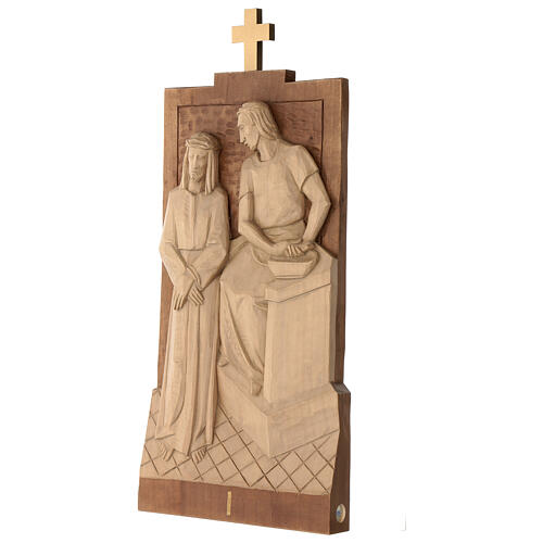 Way of the Cross 14 stations 40x20cm patinated Valgardena wood 4