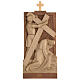 Way of the Cross 14 stations 40x20cm patinated Valgardena wood s6