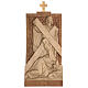 Way of the Cross 14 stations 40x20cm patinated Valgardena wood s12