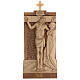 Way of the Cross 14 stations 40x20cm patinated Valgardena wood s15