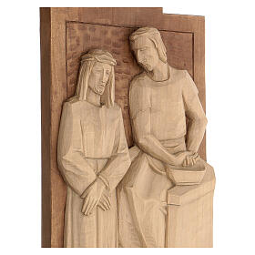 Stations of the Cross 14 stations 40x20cm in patinated Valgardena wood