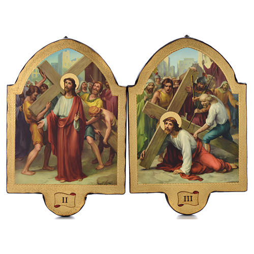 Vía Crucis 15 estaciones 50 x 38 cm estampa en madera 2