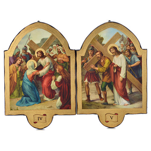 Vía Crucis 15 estaciones 50 x 38 cm estampa en madera 3