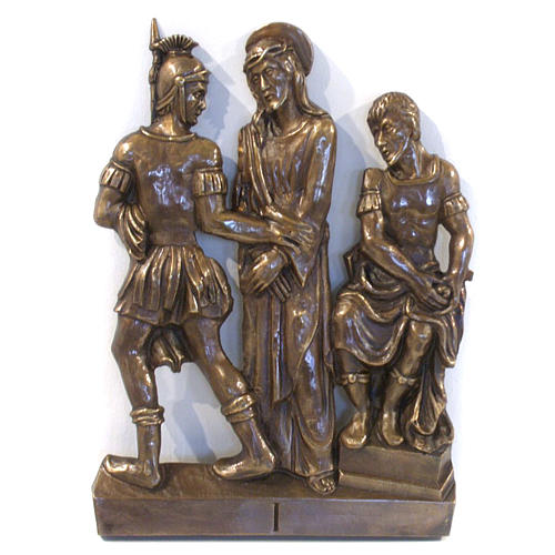 Via Crucis in bronzed brass, 15 stations 1