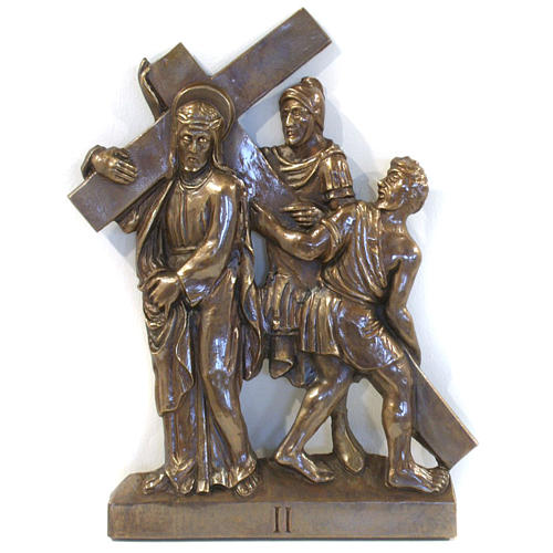 Via Crucis in bronzed brass, 15 stations 2