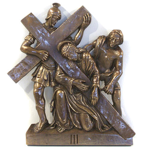 Via Crucis in bronzed brass, 15 stations 3