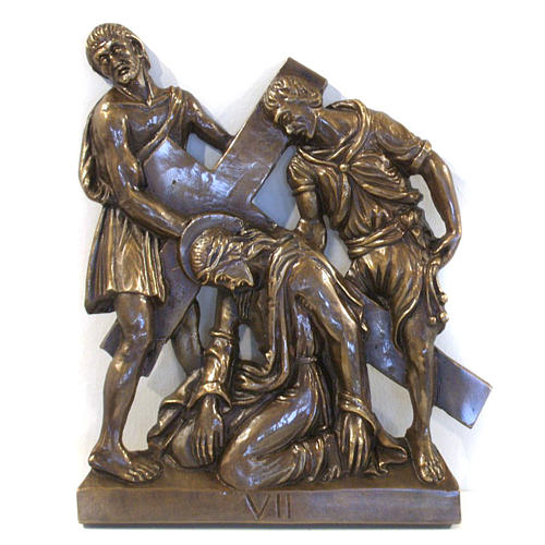 Via Crucis in bronzed brass, 15 stations 7