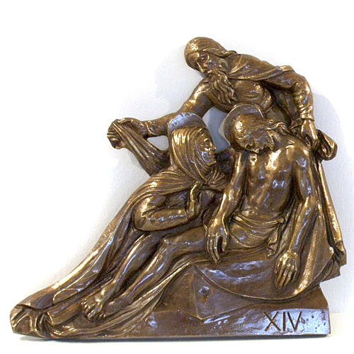 Via Crucis in bronzed brass, 15 stations 14