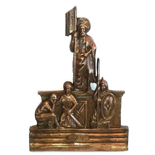 Via Crucis in bronzed brass, 15 stations 15