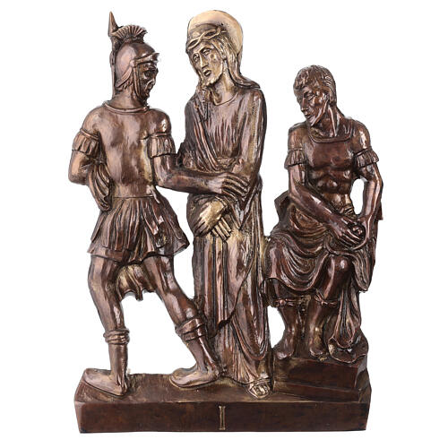 Via Crucis in bronzed brass, 15 stations 1