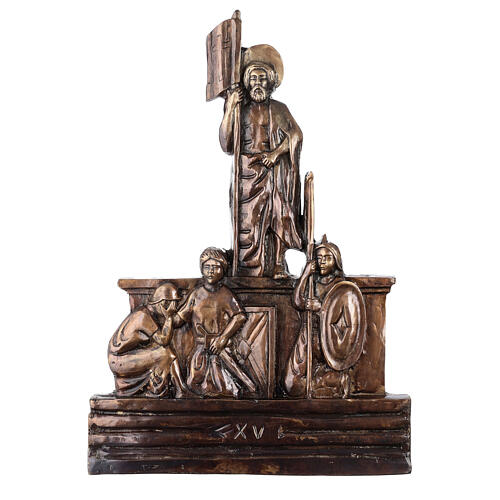 Via Crucis in bronzed brass, 15 stations 15