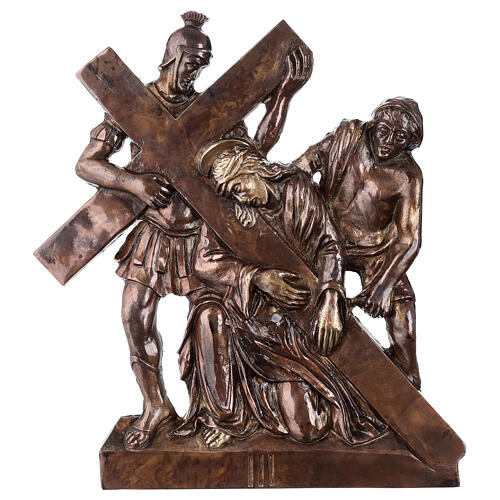 Via Crucis 15 stazioni ottone bronzato 3