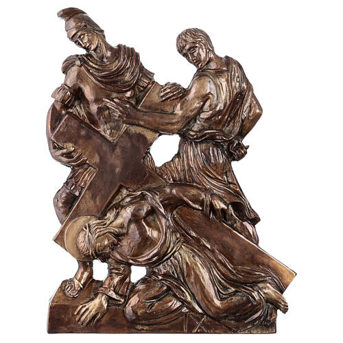 Via Crucis 15 stazioni ottone bronzato 9