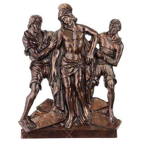 Via Crucis 15 stazioni ottone bronzato 10