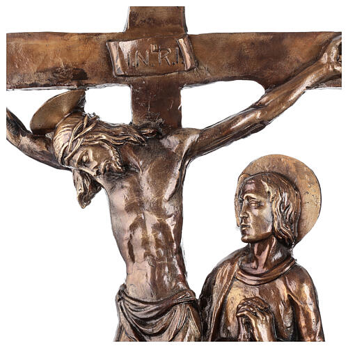 Via Crucis 15 stazioni ottone bronzato 17