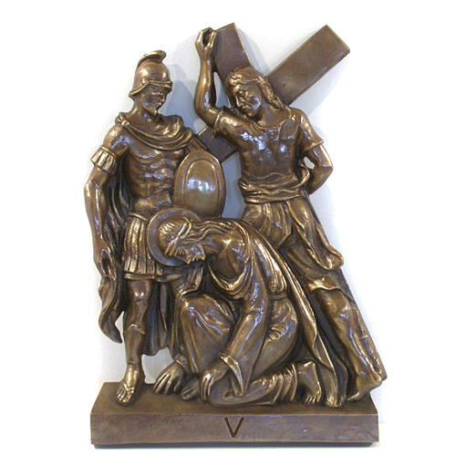 Via Crucis in bronzed brass, 15 stations 5