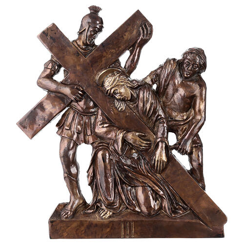 Via Crucis in bronzed brass, 15 stations 3