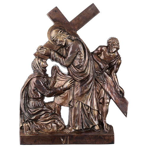 Via Crucis in bronzed brass, 15 stations 6