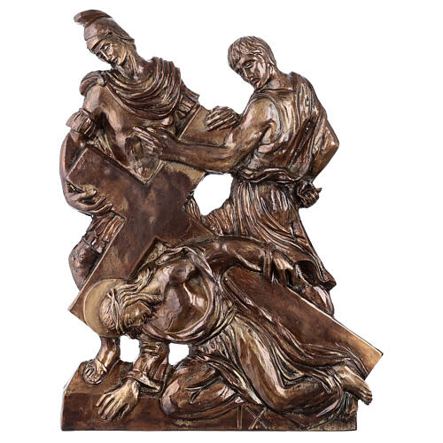 Via Crucis in bronzed brass, 15 stations 9