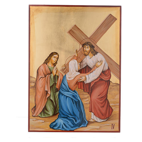 Vía Crucis 15 Estaciones iconos pintados a mano 44x32 cm Rumania 4