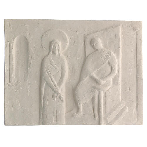 Handgefertigter Kreuzweg Jesu aus regulären Formfliesen 34x25 cm 15 Stationen 1