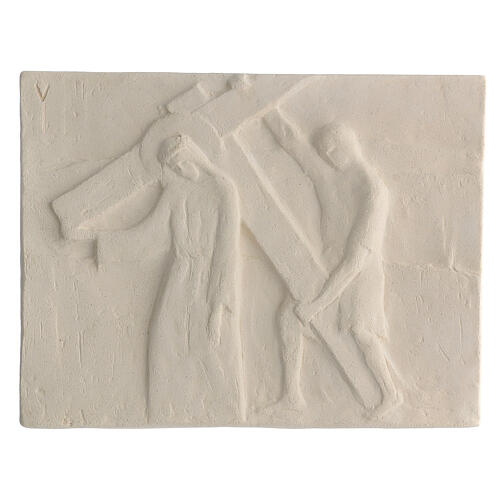 Handgefertigter Kreuzweg Jesu aus regulären Formfliesen 34x25 cm 15 Stationen 8