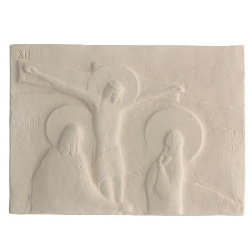 Handgefertigter Kreuzweg Jesu aus regulären Formfliesen 34x25 cm 15 Stationen 15