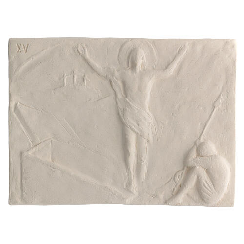 Handgefertigter Kreuzweg Jesu aus regulären Formfliesen 34x25 cm 15 Stationen 18