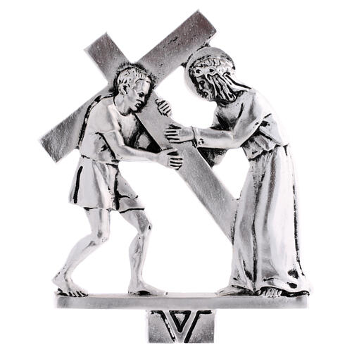 Way of the cross, 15 stations in cast brass 17x20cm 5