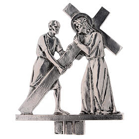 Via Sacra: Via Sacra 15 estações latão moldado 17x20 cm