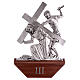 Way of the cross, 15 stations in silver brass with wooden capital s4
