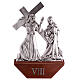 Way of the cross, 15 stations in silver brass with wooden capital s9