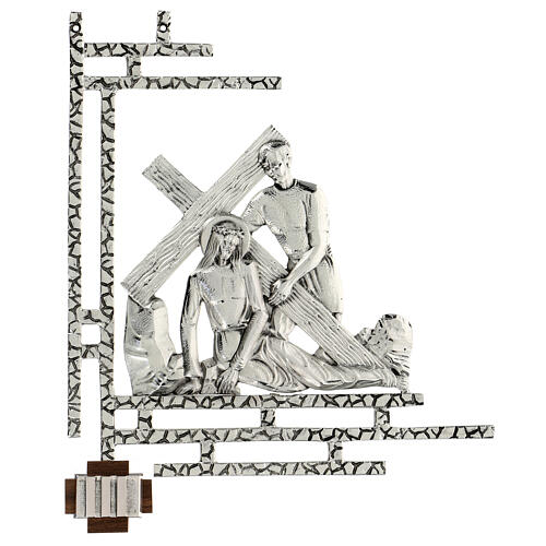 Vía crucis latón plateado 15 estaciones 33 x 40 cm 3
