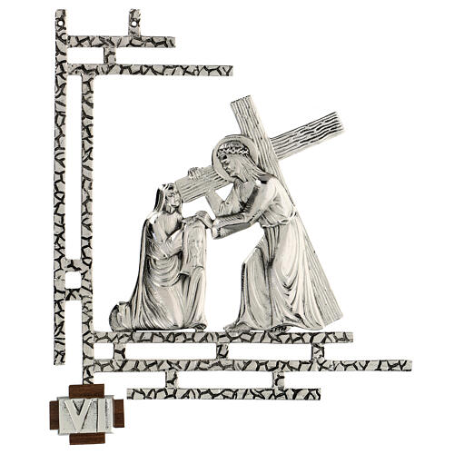 Vía crucis latón plateado 15 estaciones 33 x 40 cm 6