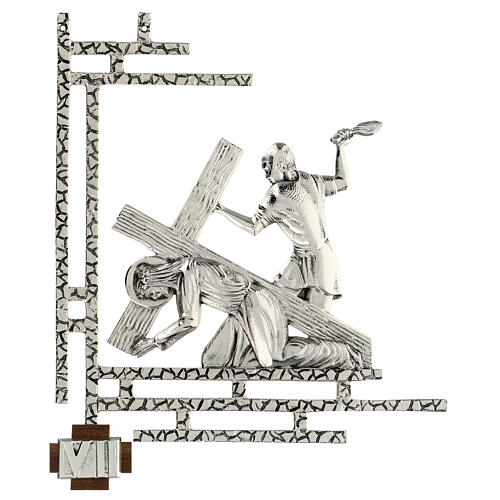 Vía crucis latón plateado 15 estaciones 33 x 40 cm 7