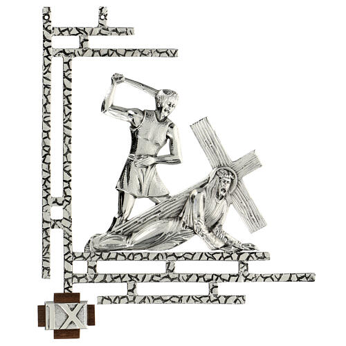 Vía crucis latón plateado 15 estaciones 33 x 40 cm 9