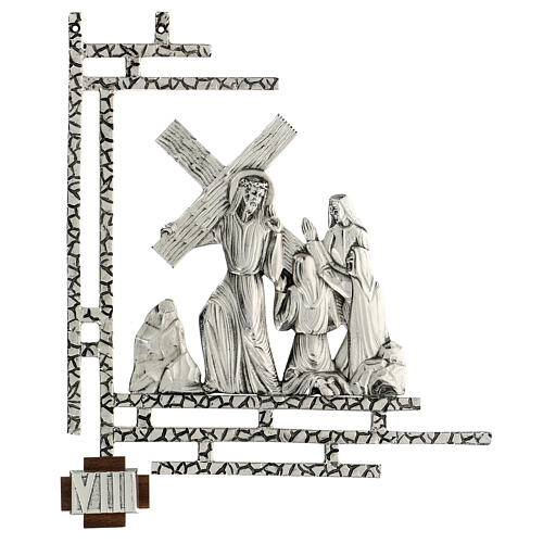 Via Crucis ottone argentato 15 stazioni 33x40 cm 8