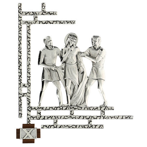 Stations of the cross, 15 stations 33x40cm in silver brass 10