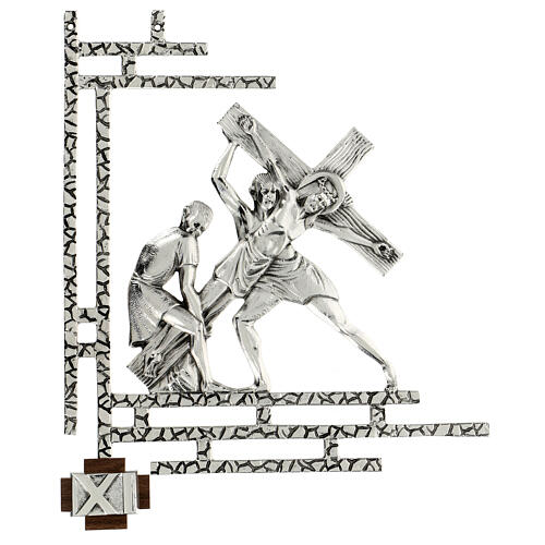 Stations of the cross, 15 stations 33x40cm in silver brass 11
