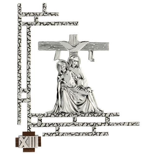 Stations of the cross, 15 stations 33x40cm in silver brass 13