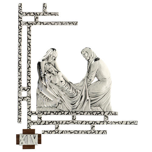Stations of the cross, 15 stations 33x40cm in silver brass 14