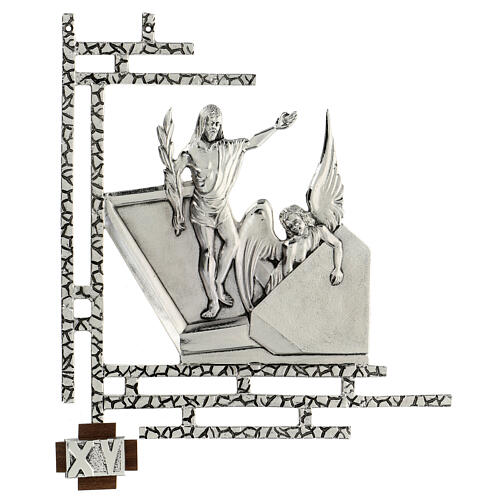 Stations of the cross, 15 stations 33x40cm in silver brass 15