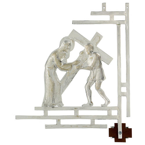 Stations of the cross, 15 stations 33x40cm in silver brass 17