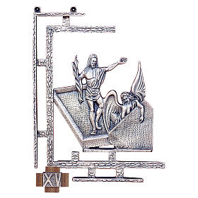 Way of the cross, 15 stations 30x23cm in silver brass