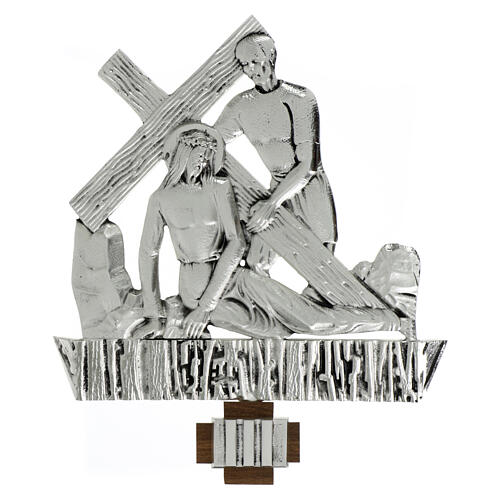 Vía Crucis latón plateado 15 estaciones 27 x 28 cm 3