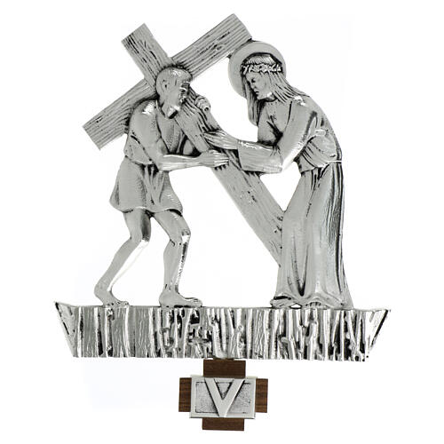Vía Crucis latón plateado 15 estaciones 27 x 28 cm 5