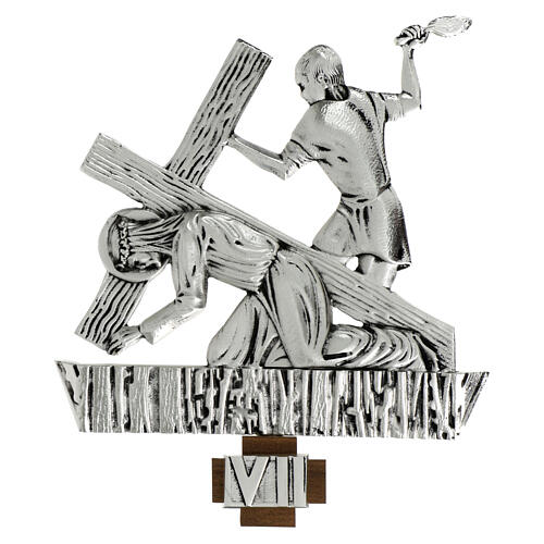 Vía Crucis latón plateado 15 estaciones 27 x 28 cm 7