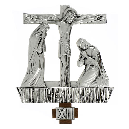 Vía Crucis latón plateado 15 estaciones 27 x 28 cm 12