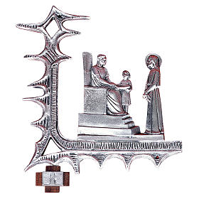 Vía Crucis latón plateado 15 estaciones 30 x 27 cm